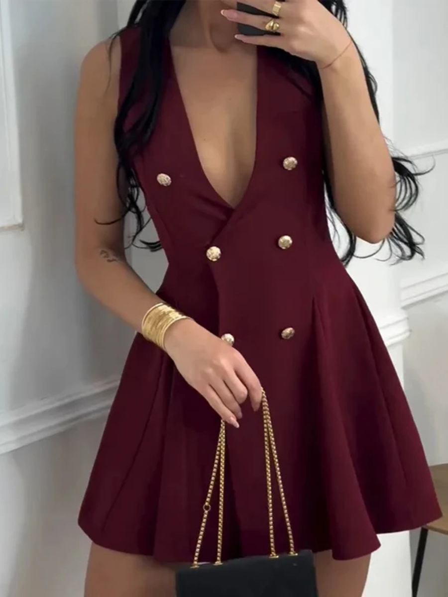 Vestido Curto Godê com Botões Modern Mila