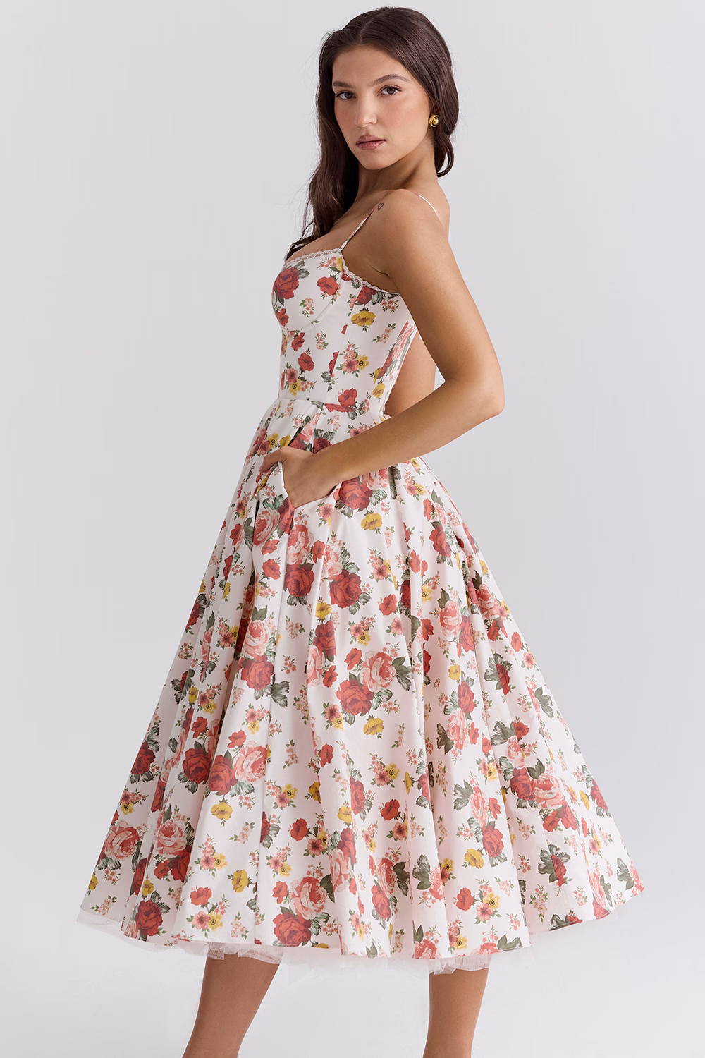 Vestido Midi Modelador Com Forro em Tule - Mademoiselle