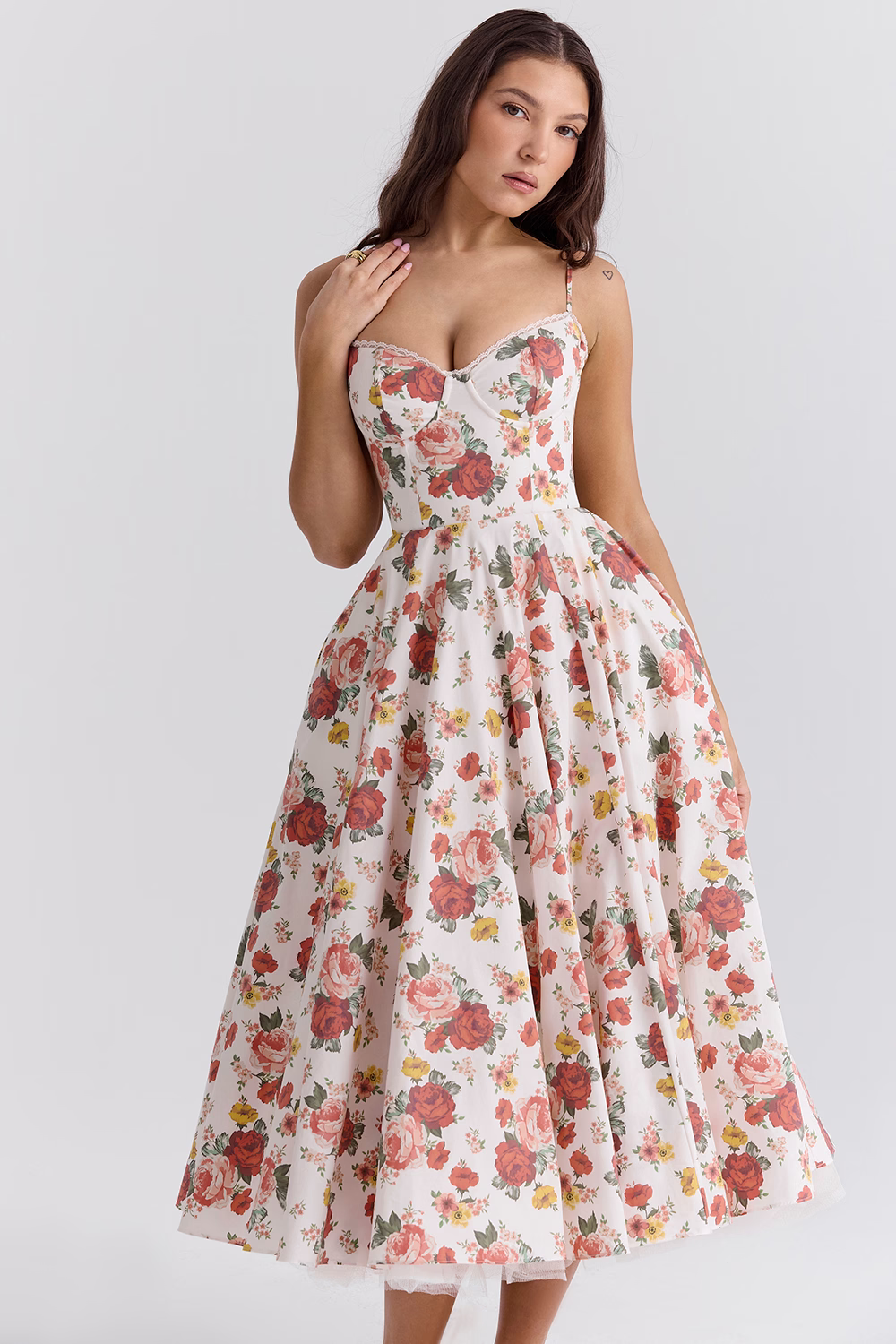 Vestido Midi Modelador Com Forro em Tule - Mademoiselle