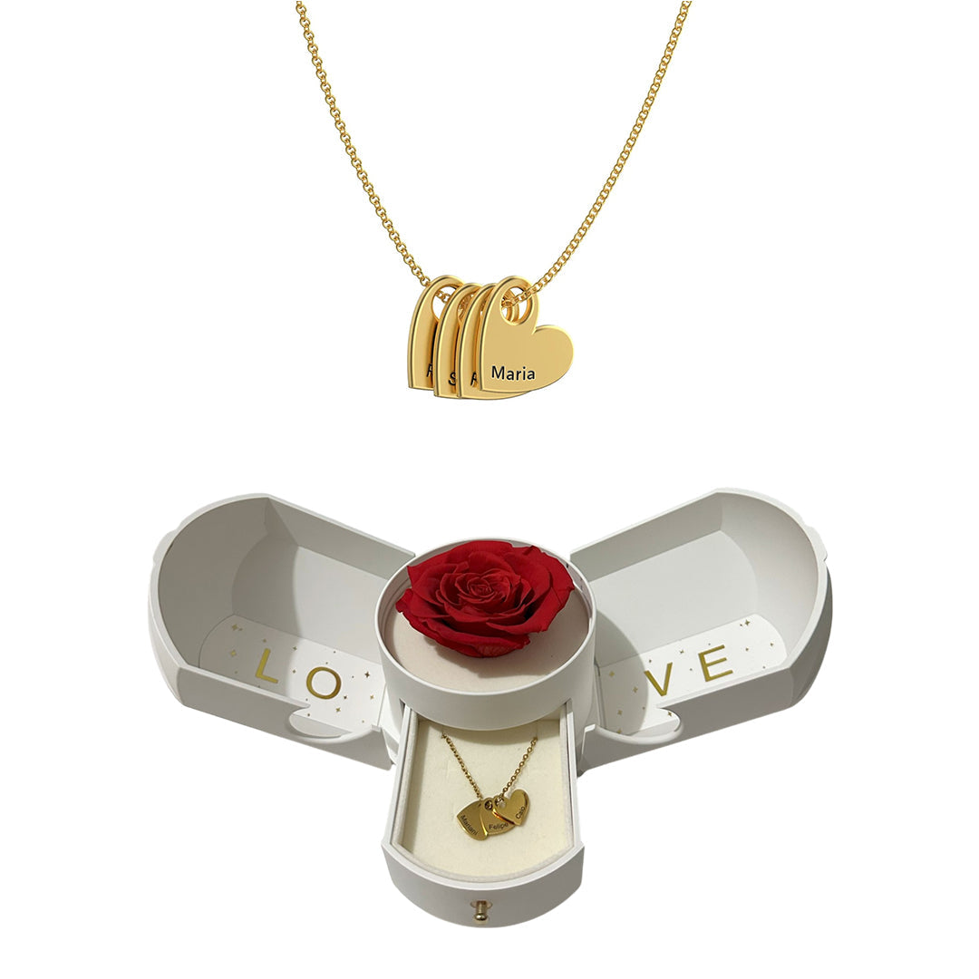 Colar de Corações Personalizados Amor Eterno