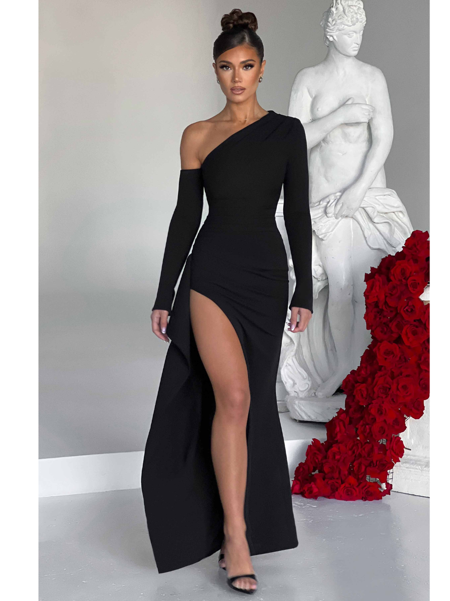 Vestido Longo com Fenda Modern Abrielle