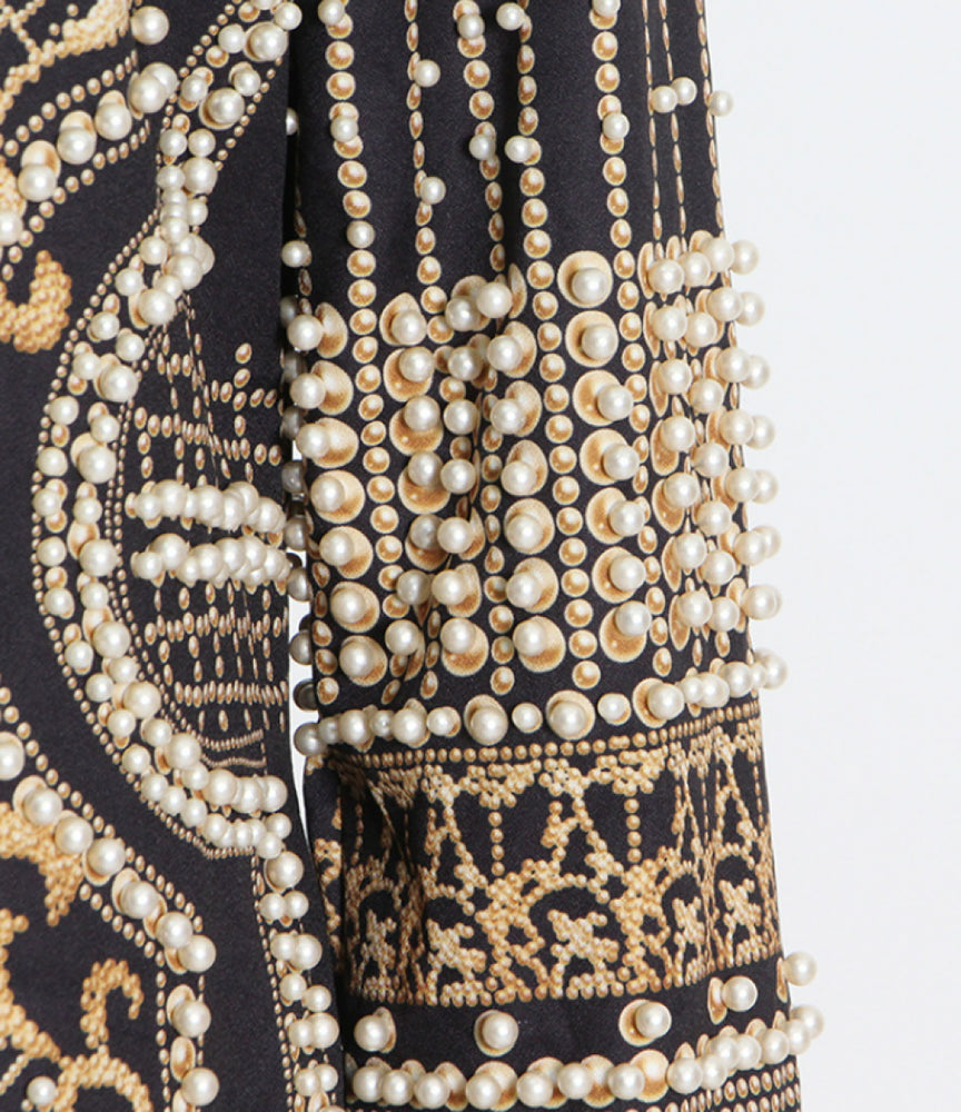 Maxi Blazer Bordado com Aplicações de Pedrarias Modern Milena