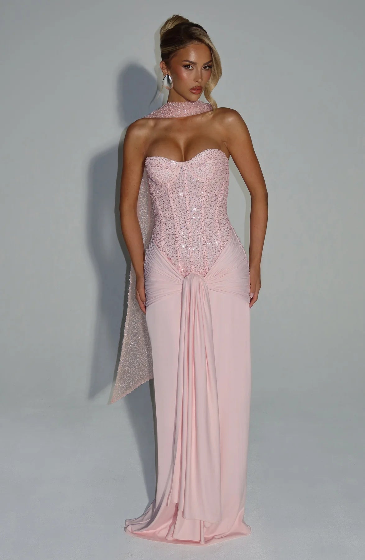 Vestido Longo Corselet de Paetê Modern Dálya