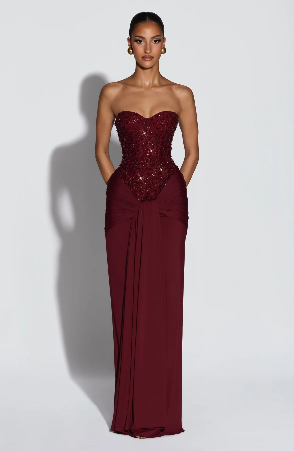 Vestido Longo Corselet de Paetê Modern Dálya
