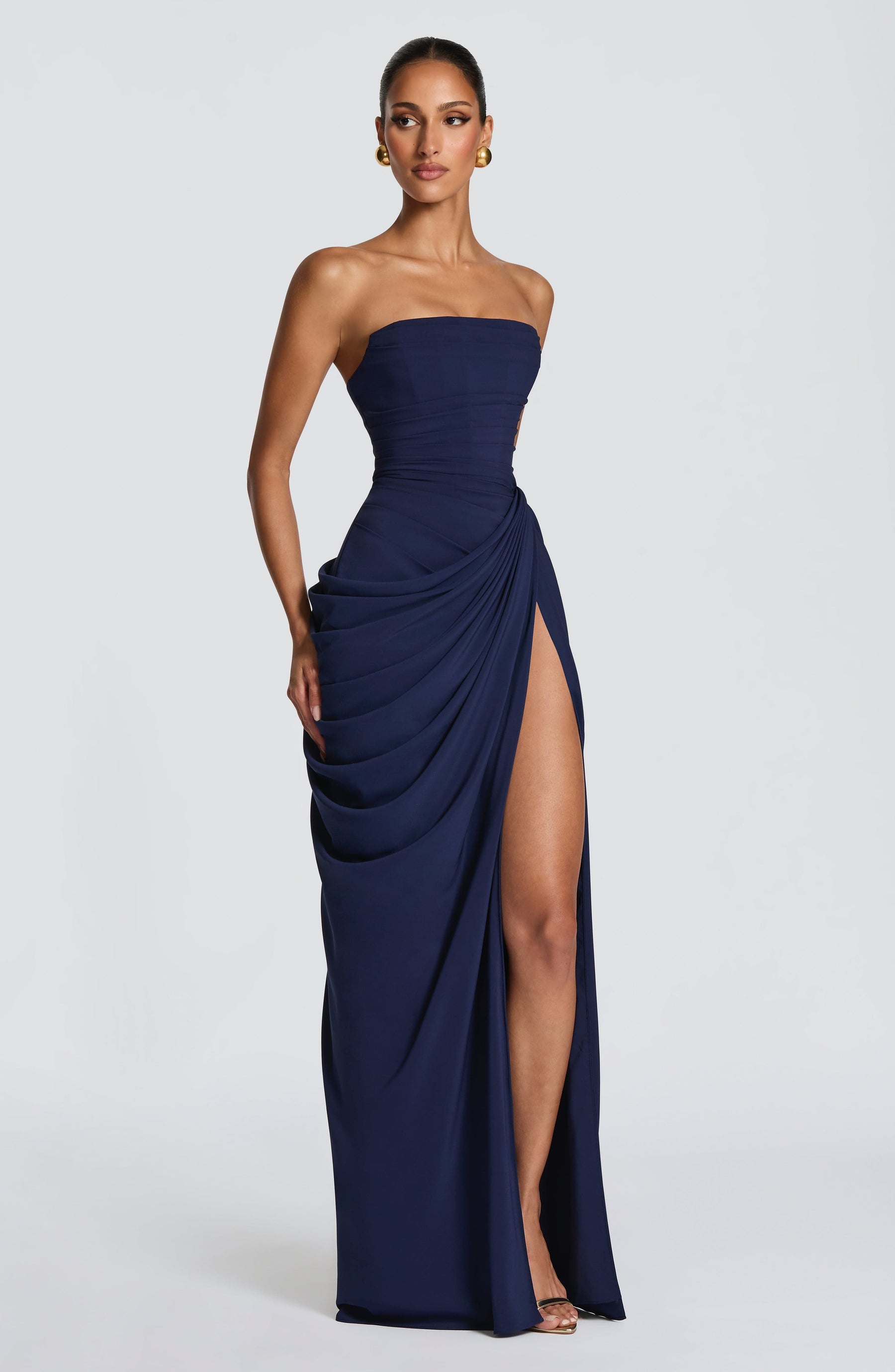 Vestido Longo sem Alças com Fenda Modern Cyra