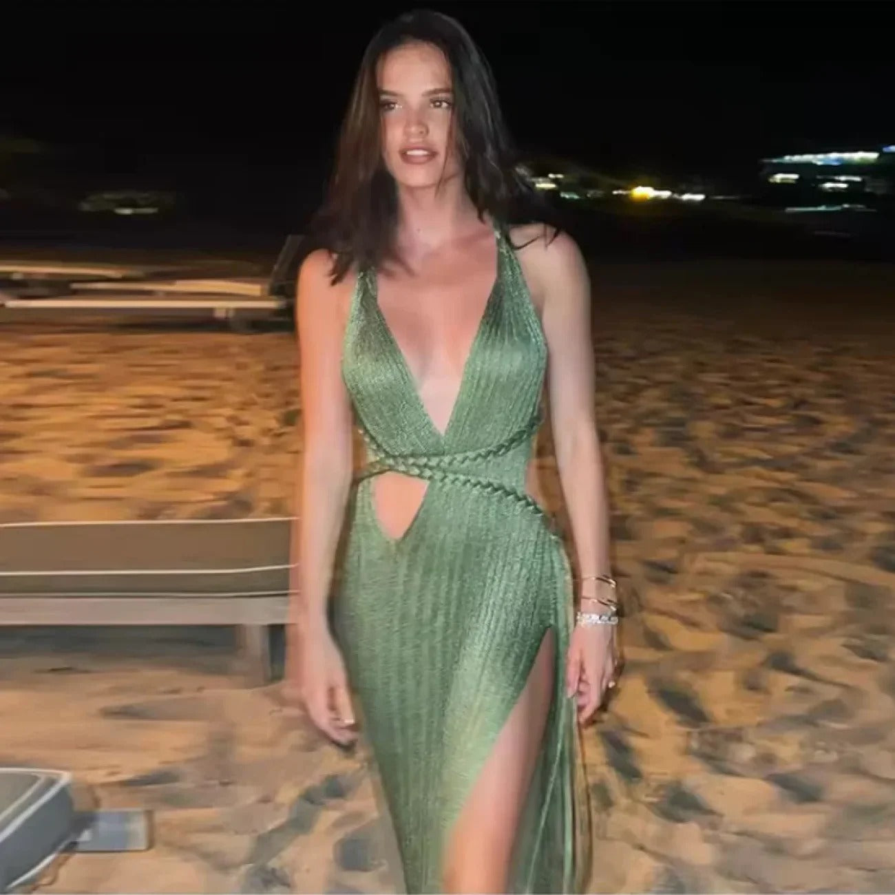 Vestido Longo Fenda Lateral Modern Hayley