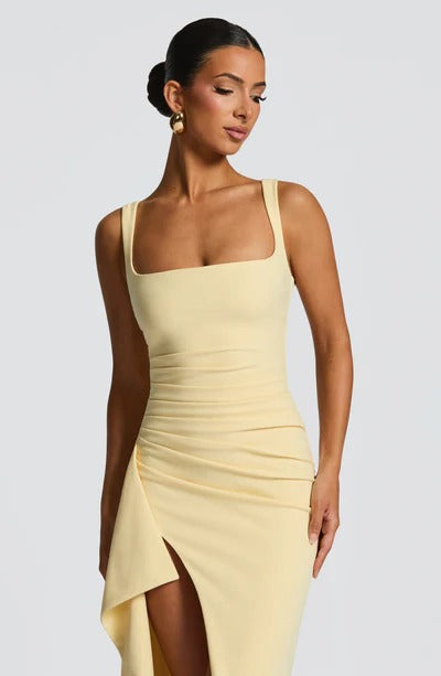 Vestido Longo com Fenda Modern Katana