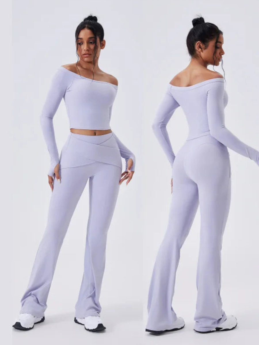 Conjunto Blusa Manga Longa e Calça Flare Modern Confort