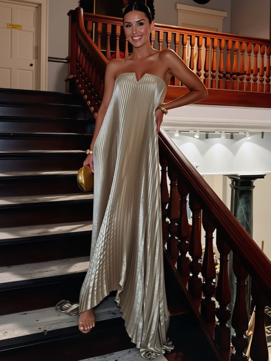 Vestido Longo Plissado Modern Liz