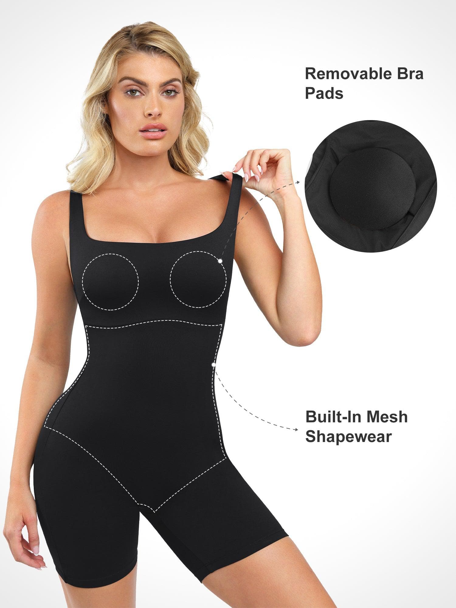 Macaquinho Modelador Premium Modern Shaper - Decote Quadrado