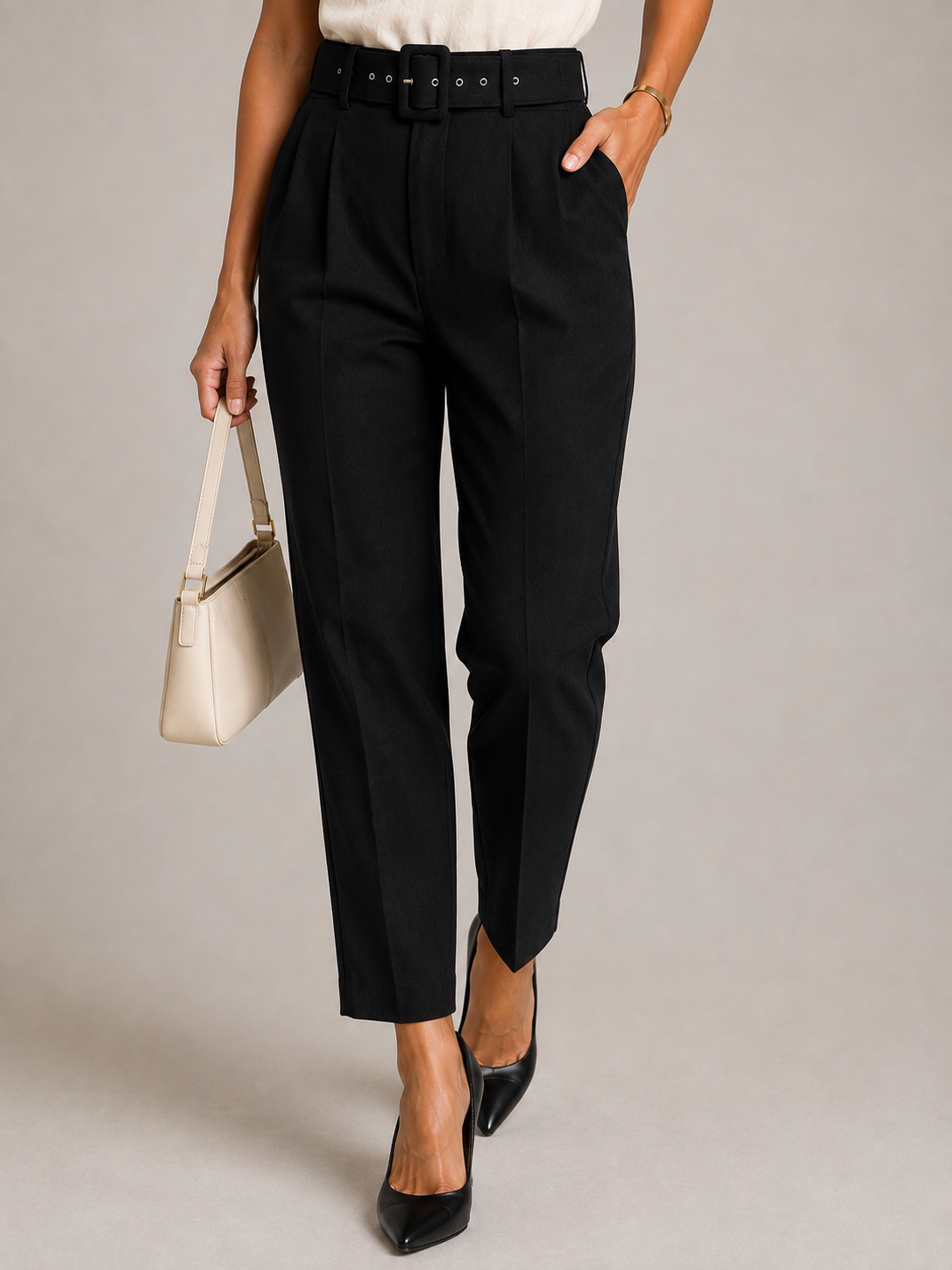 Calça Alfaiataria Com Cinto Modern Gisele