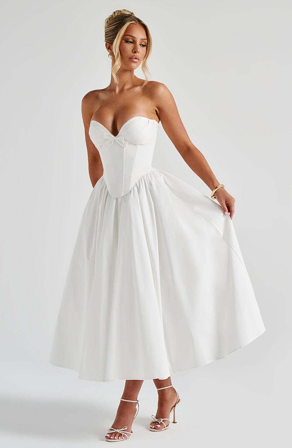 Vestido Midi sem Alças Efeito Corset Modern Cornélia