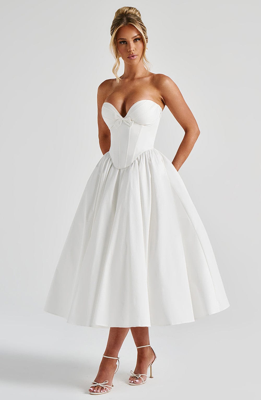 Vestido Midi sem Alças Efeito Corset Modern Cornélia