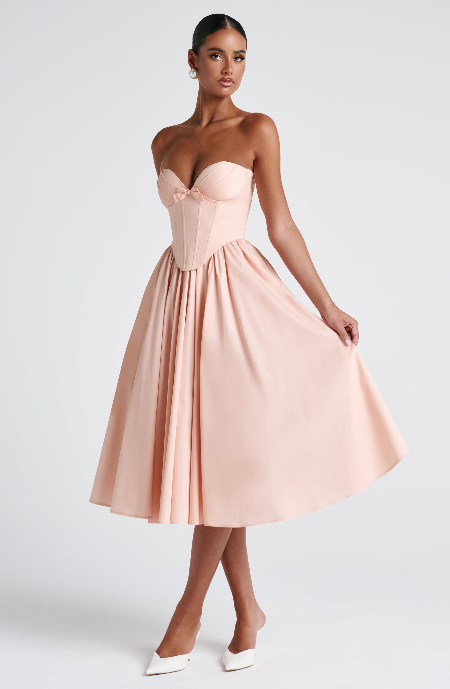 Vestido Midi sem Alças Efeito Corset Modern Cornélia