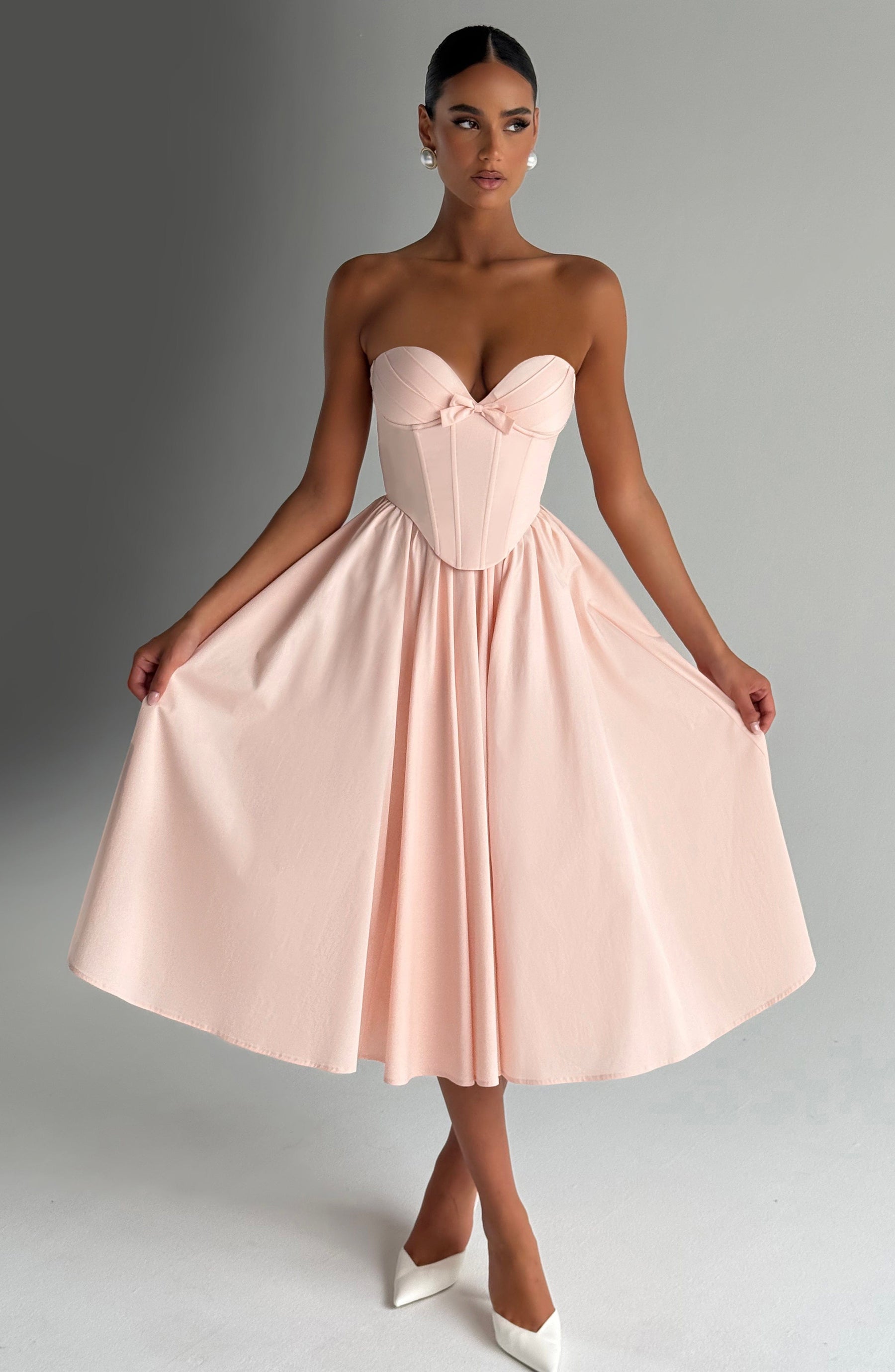 Vestido Midi sem Alças Efeito Corset Modern Cornélia