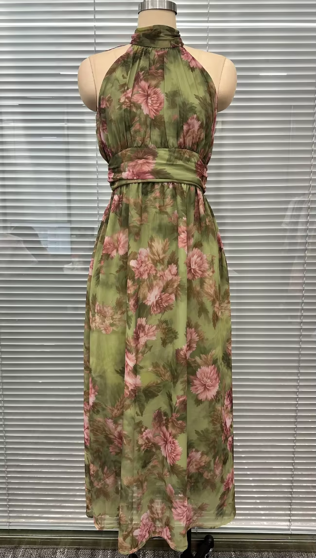 Vestido Midi Halter Elegante Modern Azuria