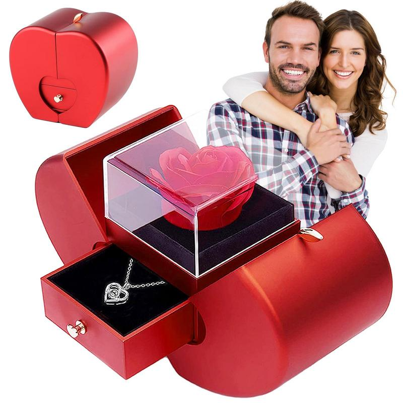 Caixa Surpresa AMOR ETERNO - Colar em Prata 925 Com Rosa Real ❤️