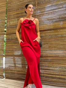 Vestido de Verão Longo Modern Maldivas com Flor