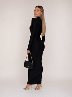 Vestido Midi Manga Longa Tubinho Modern Rubi
