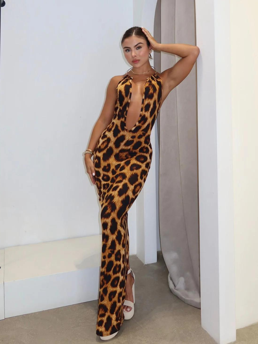 Vestido Longo Animal Print Modern Leona - OASIS