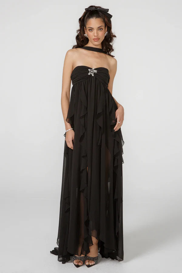 Vestido Com Babados Tendência Modern Ariel