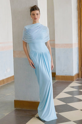 Vestido Longo Drapeado Assimétrico Modern Catherine