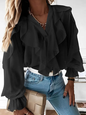 Camisa Feminina com Babados Boho Chique Modern Maribel
