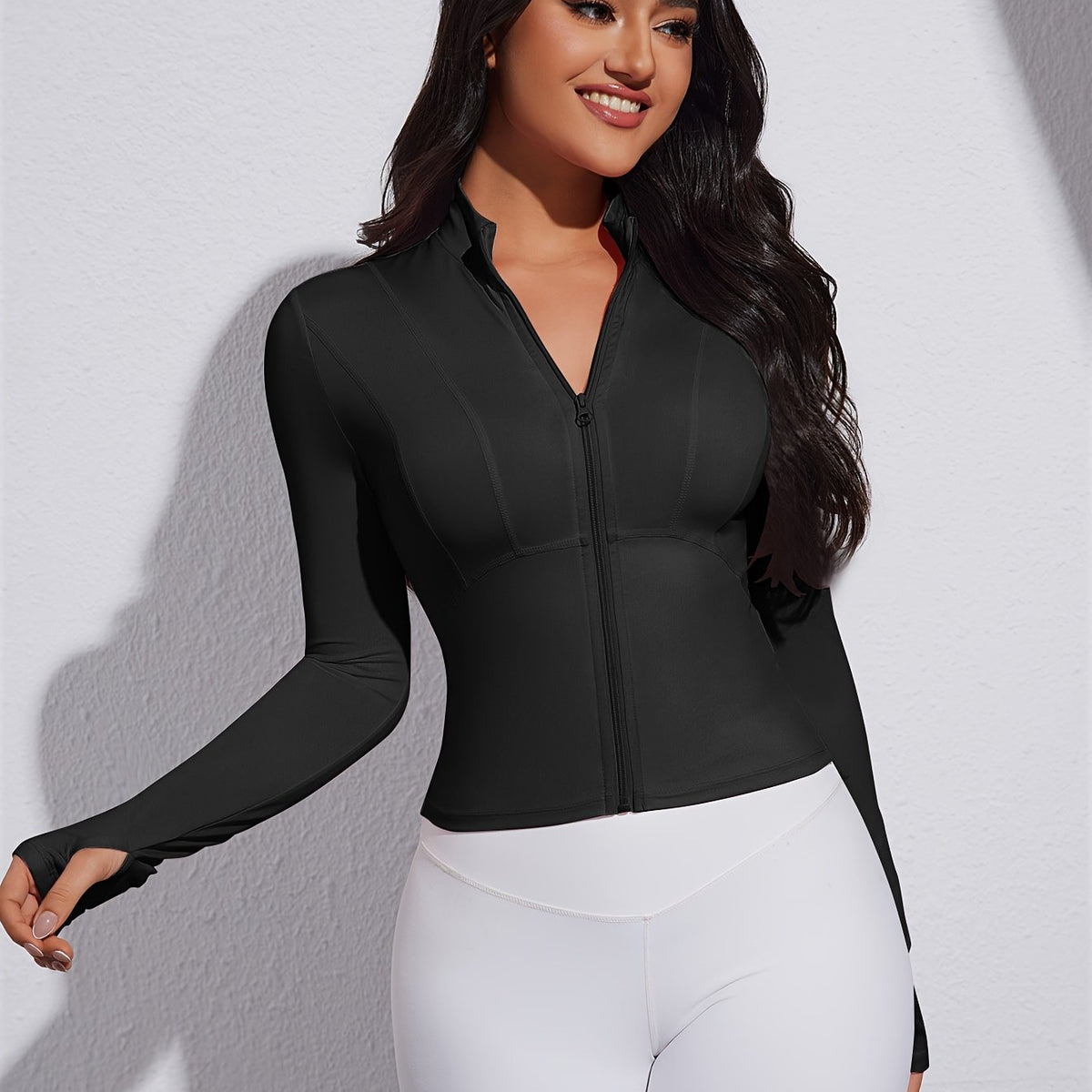 Jaqueta Esportiva Alta Elasticidade com Zíper Modern Layla