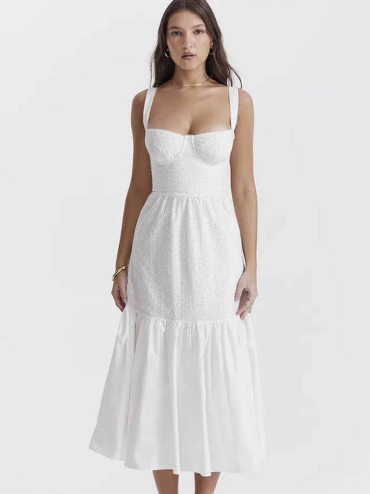 Vestido Mid Branco Bustier Julieta