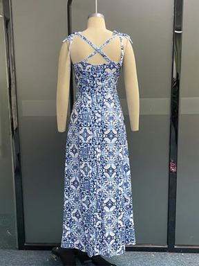 Vestido Longo com Fenda Anecapri