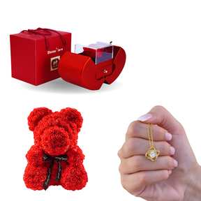 Caixa Surpresa Amor Eterno + Urso Teddy 520 rosas