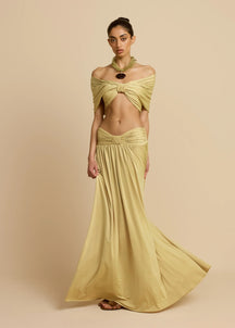 Conjunto Cropped e Saia Longa Modern Dalene