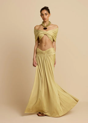 Conjunto Cropped e Saia Longa Modern Dalene