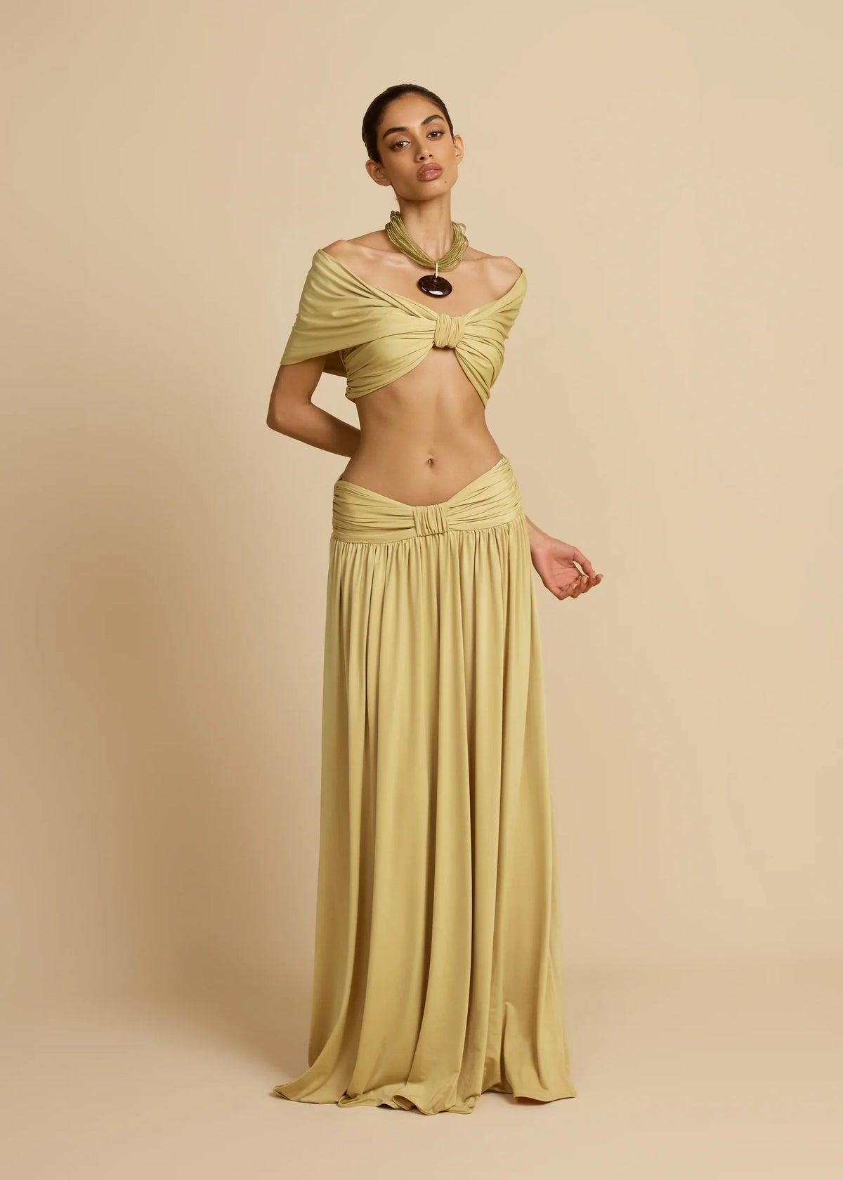 Conjunto Cropped e Saia Longa Modern Dalene