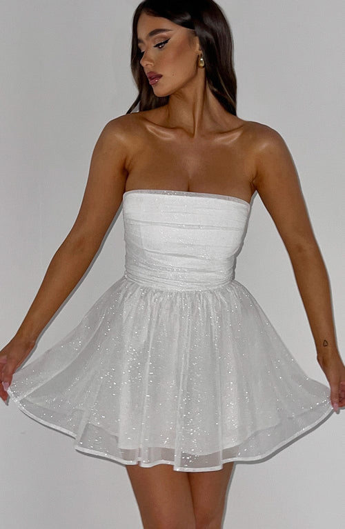 Vestido Curto Sem Alças de Brilho Modern Glam Luxo - FULL