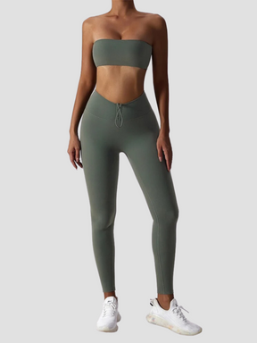 Conjunto Top e Legging Fitness sem Costura - Modern Slim Top Sem Alças