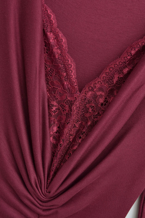 Vestido de Manga Longa Elegante Longo com Renda Modern Dyni