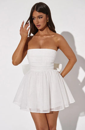 Vestido Curto Sem Alças de Brilho Modern Glam Luxo - FULL