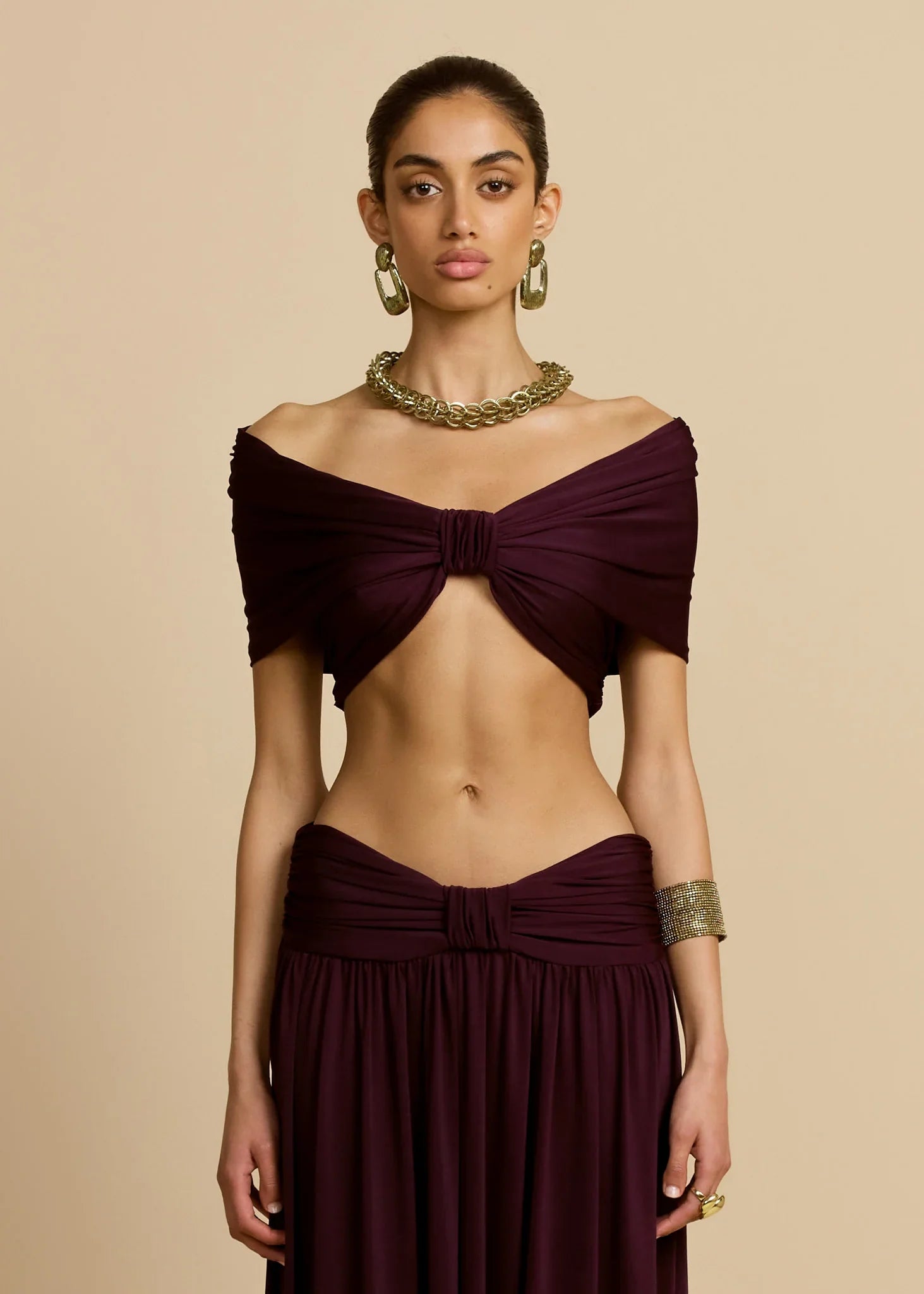 Conjunto Cropped e Saia Longa Modern Dalene