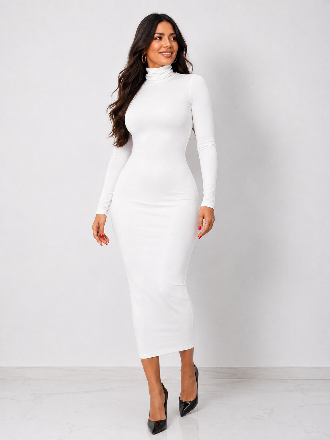 Vestido Midi Gola Alta Modern Verona