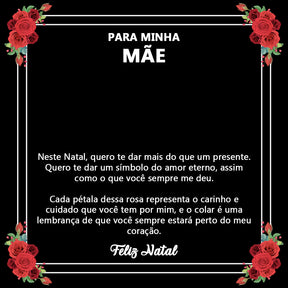 Caixa com Rosa Eterna & Colar Coração Personalizado - Para Minha Mãe