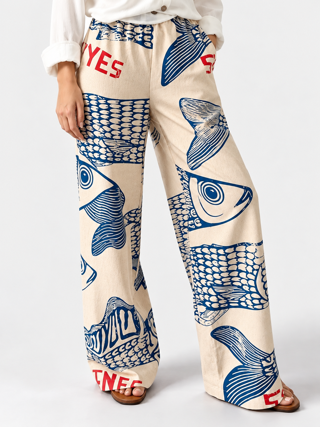 Calça Pantalona Praiana Estampada Modern Ohana