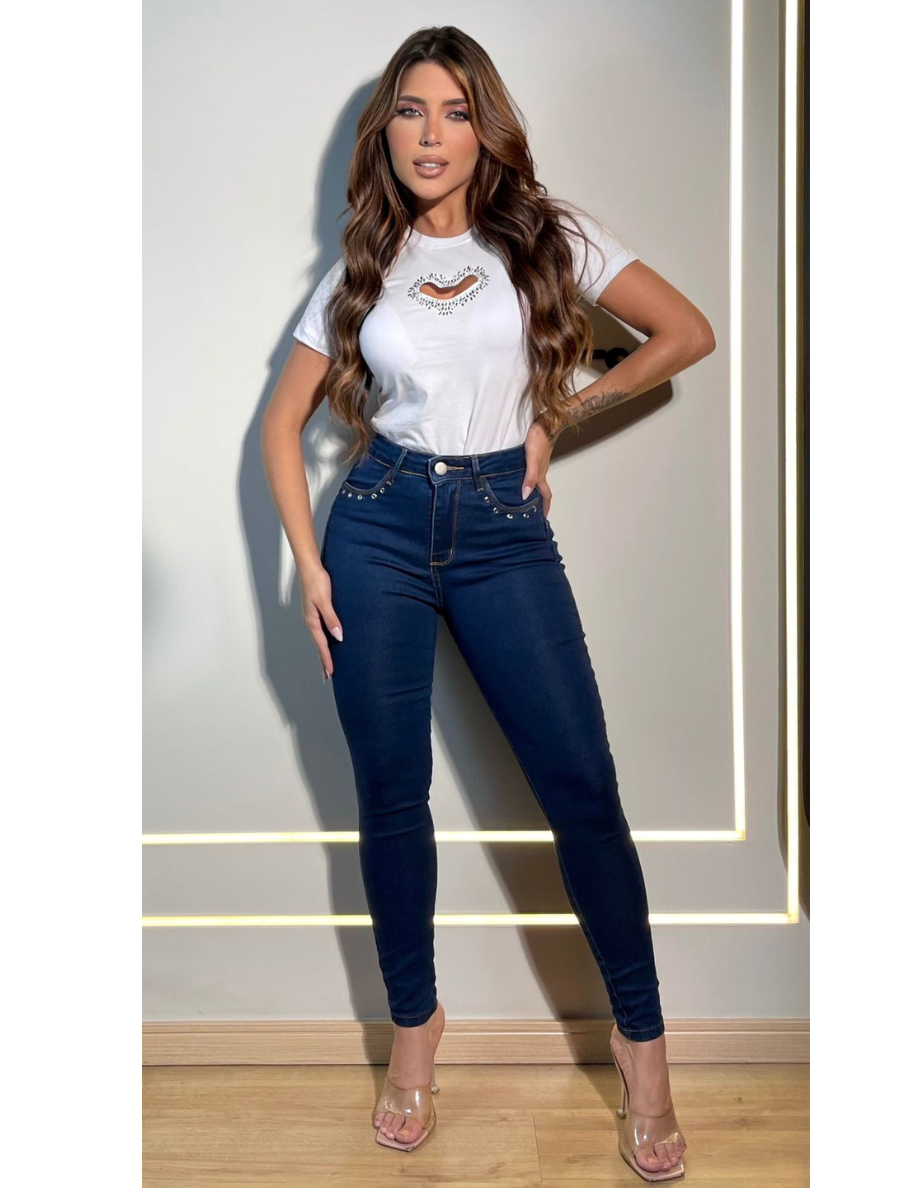 Calça jeans Modern Basic com Aplicação em Ilhós - FULL