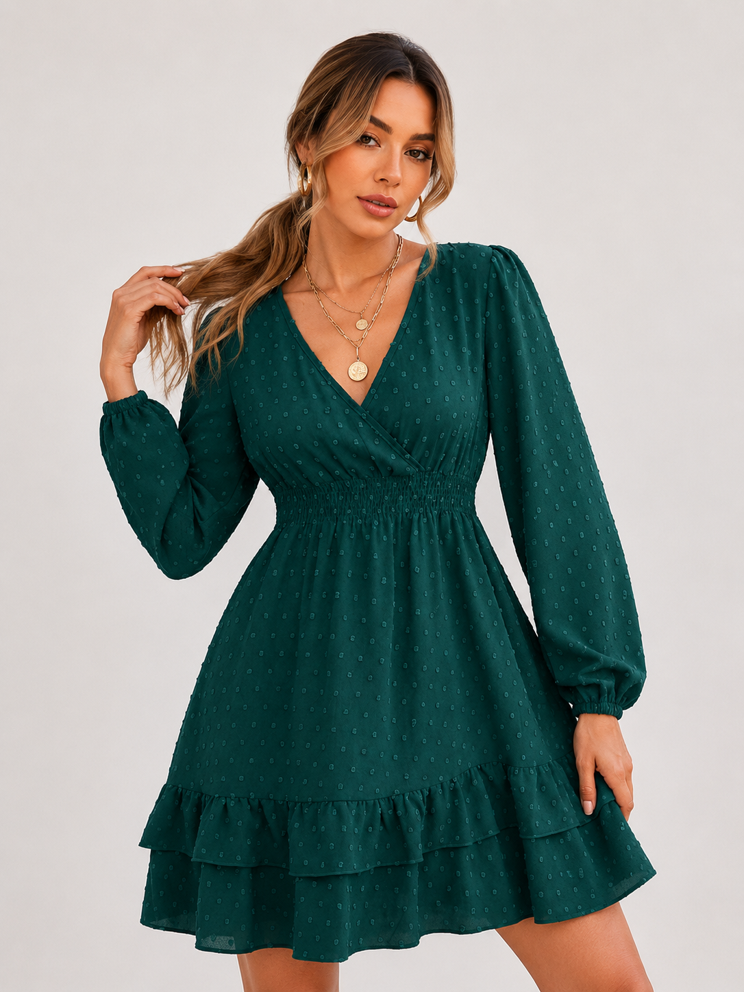 Vestido Manga Longa Chiffon Modern Lilica