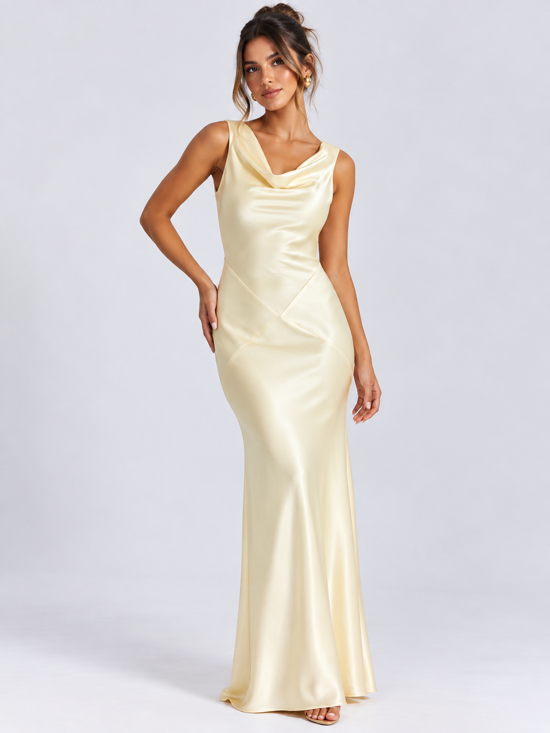 Vestido Longo Cetim Premium Modern Alurah