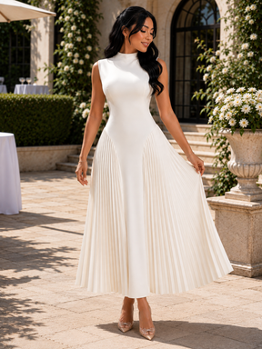 Vestido Midi Regata Plissado Modern Auren
