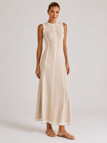 Vestido Midi de Malha Sem Mangas Modern Eleganza