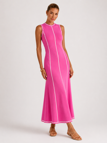 Vestido Midi de Malha Sem Mangas Modern Eleganza