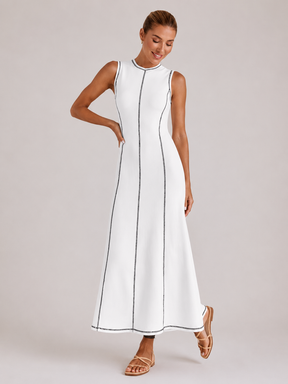 Vestido Midi de Malha Sem Mangas Modern Eleganza