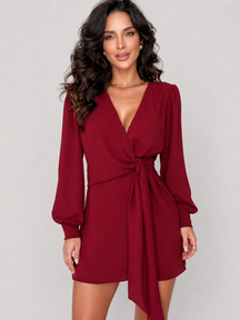 Vestido Curto Duna Manga Comprida Modern Mirella